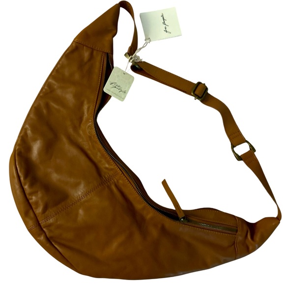 Free People Idle Slouchy Sling Bronzer Brown NEW $98! - Picture 4 of 6